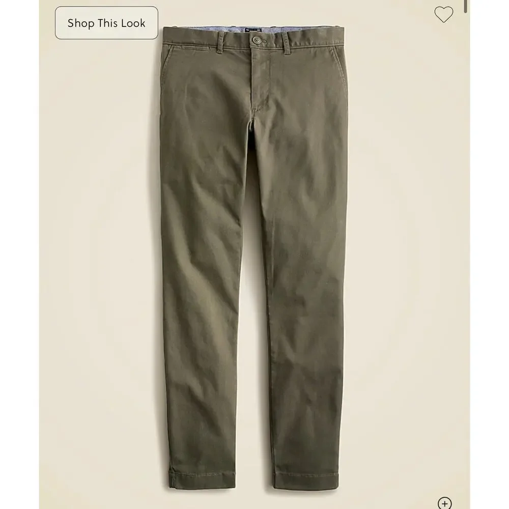 J. Crew 250 skinny-fit pant in stretch chino Catskill Green size 31/32